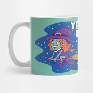 Yeah, I Can Drive Stick // Funny Halloween Witch Cartoon Mug